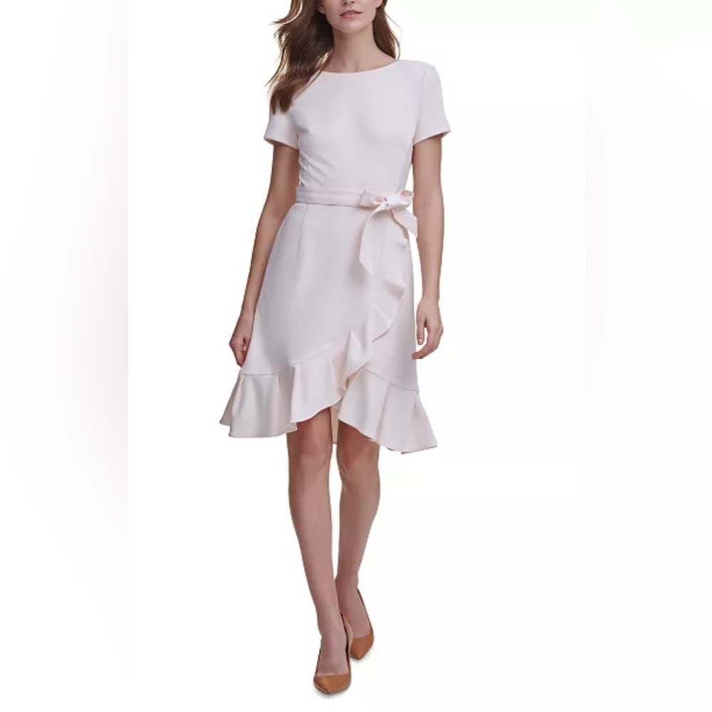 Elegant Ruffle Hem Fitted Dress